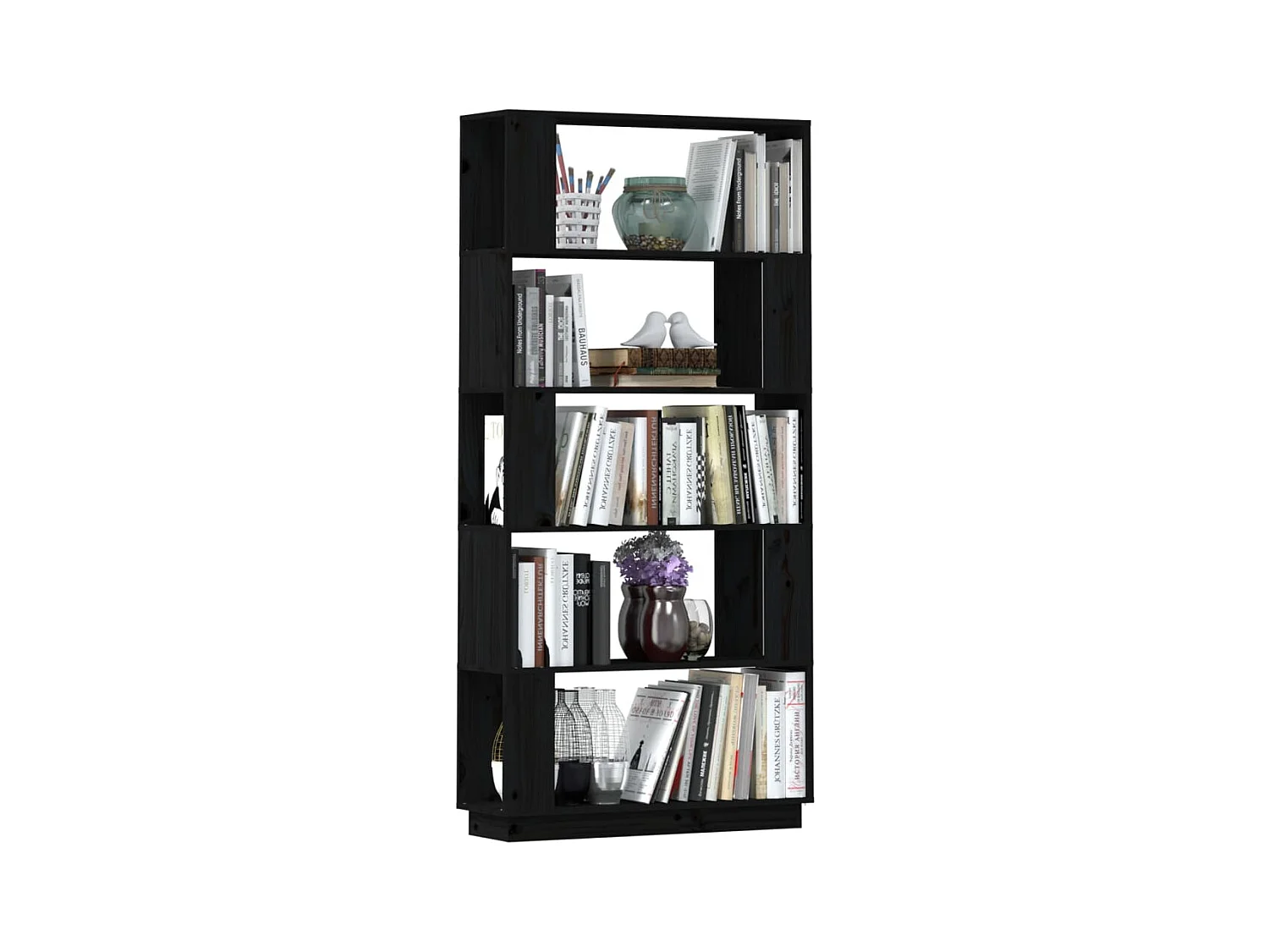 Libreria | Scaffale | Mobile di stoccaggio Divisorio Bianco 80x25x163,5 cm Legno Massello