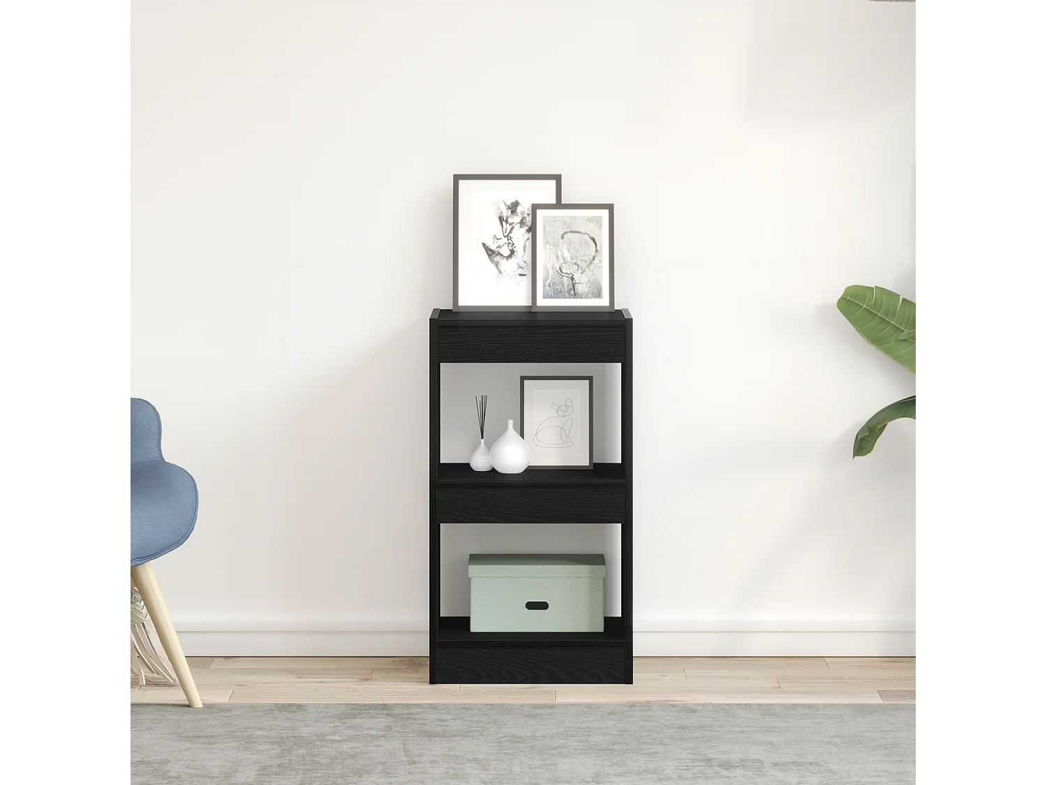 Bibliothèque | Etagère de rangement | Meuble de rangement Chêne noir 40x30x71,5 cm