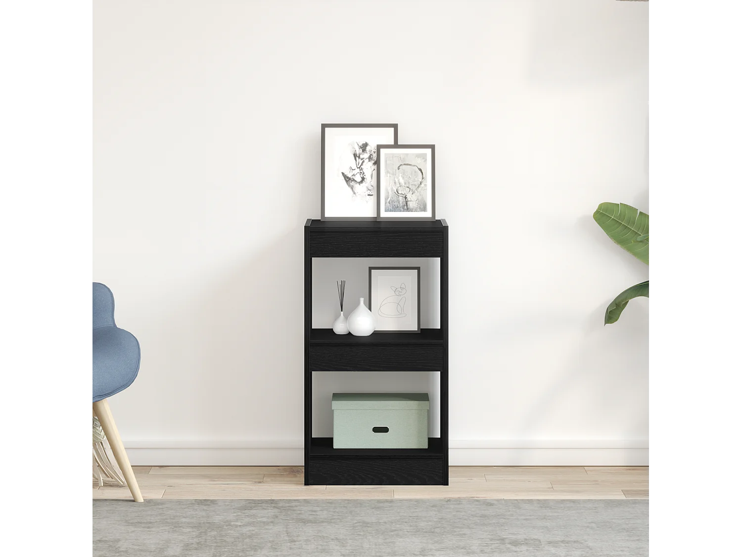Bibliothèque | Etagère de rangement | Meuble de rangement Chêne noir 40x30x71,5 cm