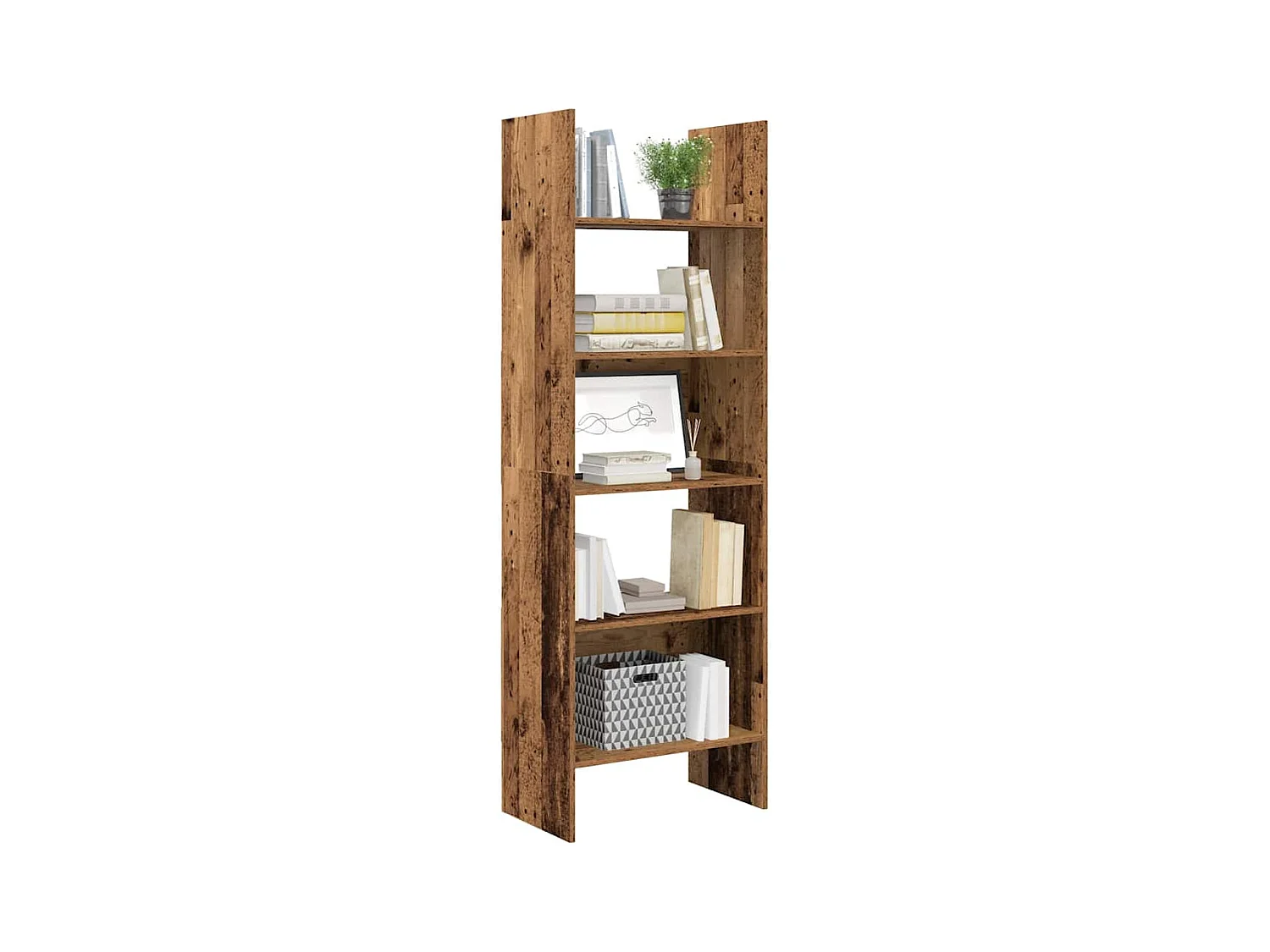 Bibliothèque | Etagère de rangement | Meuble de rangement Bois ancien 60 x 35 x 180 cm Bois d'ingénierie