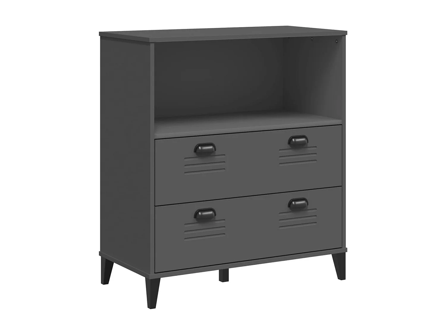 Bibliothèque | Etagère de rangement | Meuble de rangement VIKEN gris anthracite 80x40x90cm bois d'ingénierie