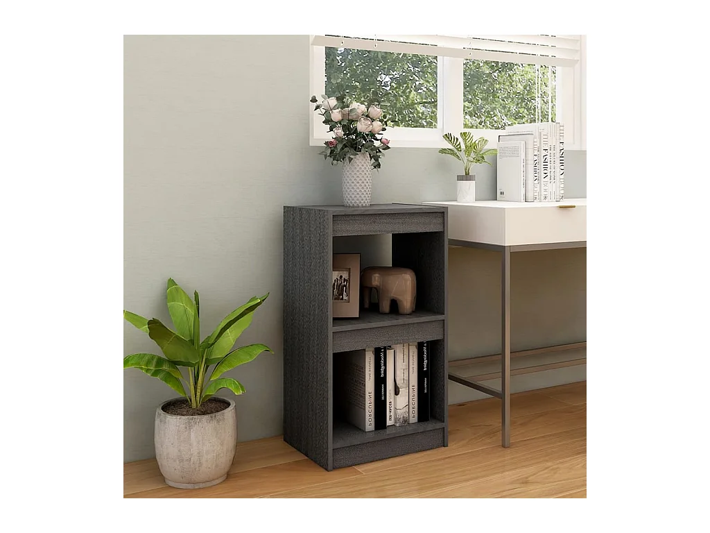 Bibliothèque | Etagère de rangement | Meuble de rangement Gris 40x30x71,5 cm Bois de pin massif