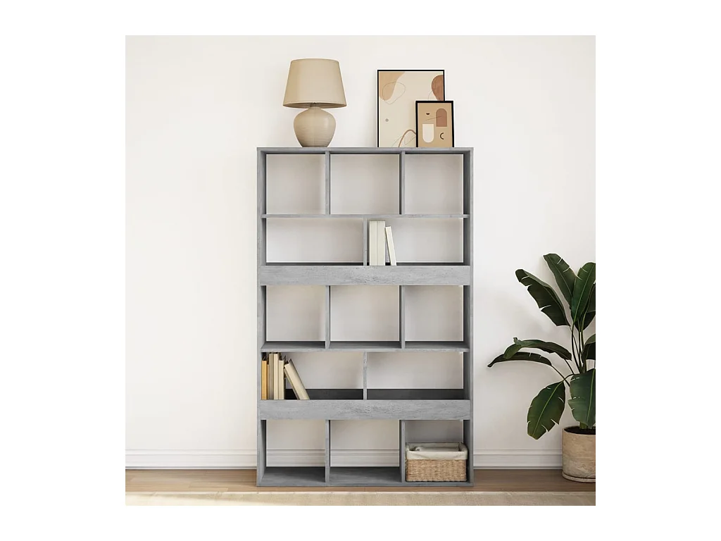 Bibliothèque | Etagère de rangement | Meuble de rangement gris béton 100x33x156,5 cm bois d'ingénierie