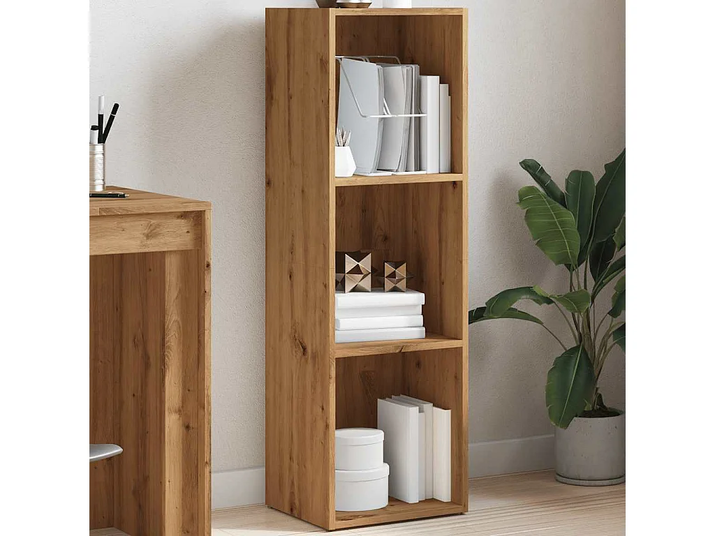 Bibliothèque | Etagère de rangement | Meuble de rangement chêne artisanal 36x30x114 cm bois d'ingénierie