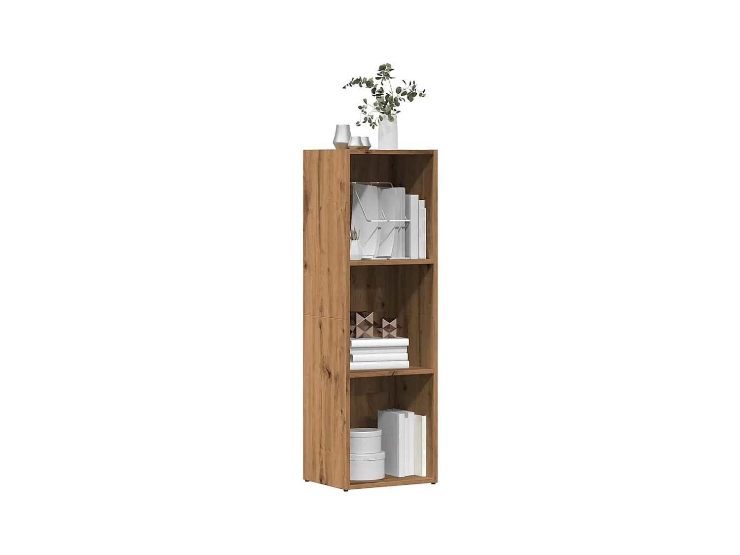 Libreria | Scaffale | Mobile di stoccaggio Rovere Artigianale 36x30x114 cm in Legno Multistrato