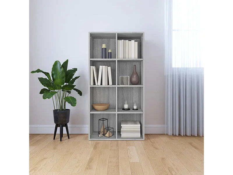 Bibliothèque | Etagère de rangement | Meuble de rangementt Sonoma gris 66x30x130 cm Bois d'ingénierie