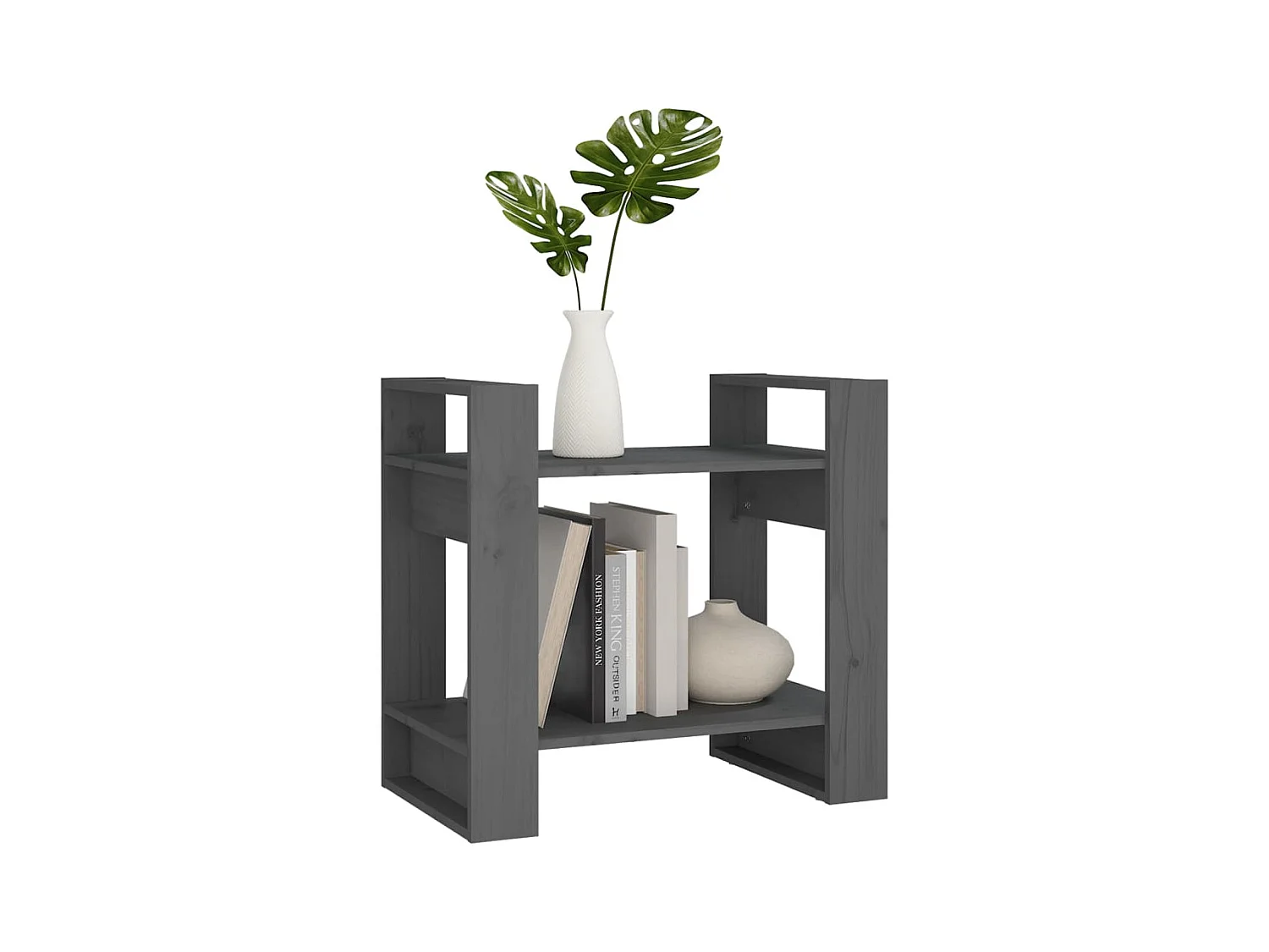 Bibliothèque | Etagère de rangement | Meuble de rangement Gris 60x35x57 cm Pin massif