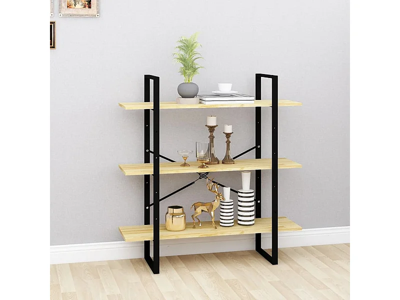 Bibliothèque | Etagère de rangement | Meuble de rangement à 3 niveaux 100x30x105 cm Bois de pin massif