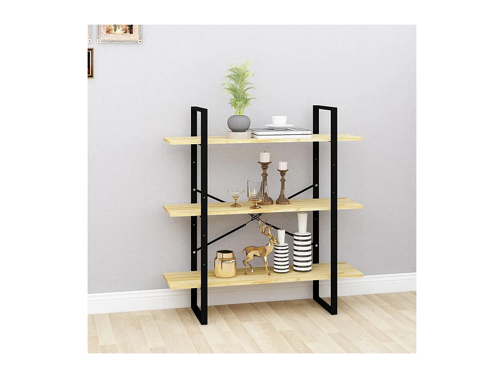 Bibliothèque | Etagère de rangement | Meuble de rangement à 3 niveaux 100x30x105 cm Bois de pin massif