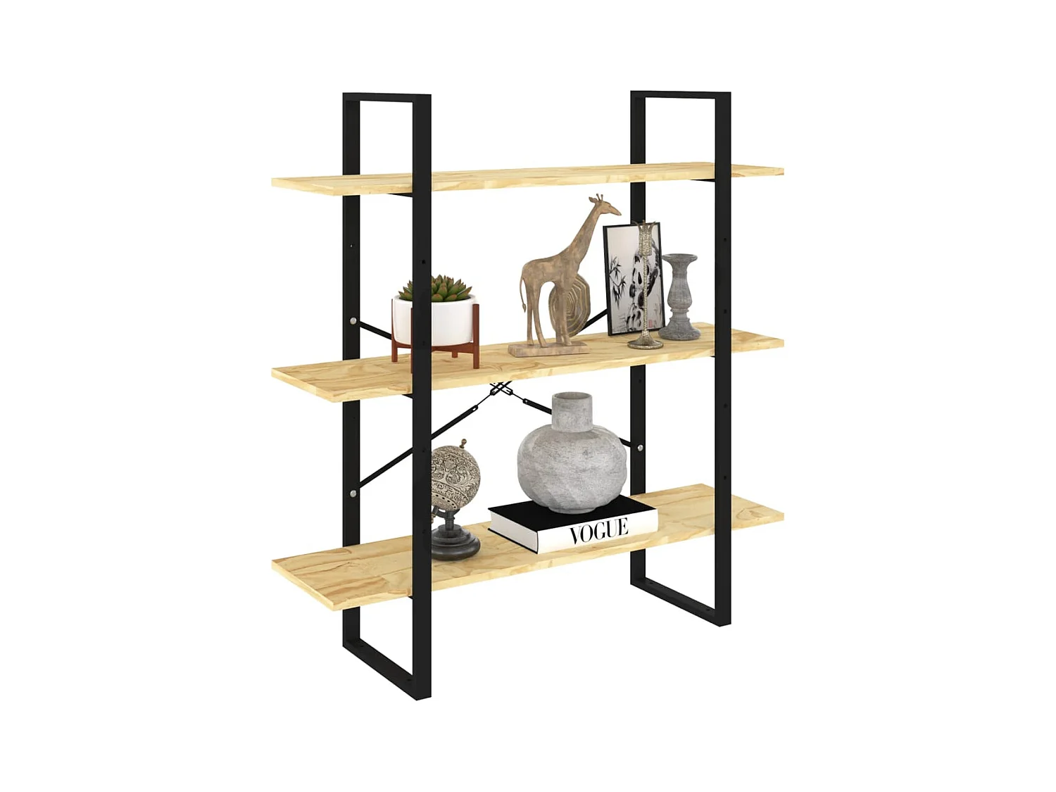 Bibliothèque | Etagère de rangement | Meuble de rangement à 3 niveaux 100x30x105 cm Bois de pin massif