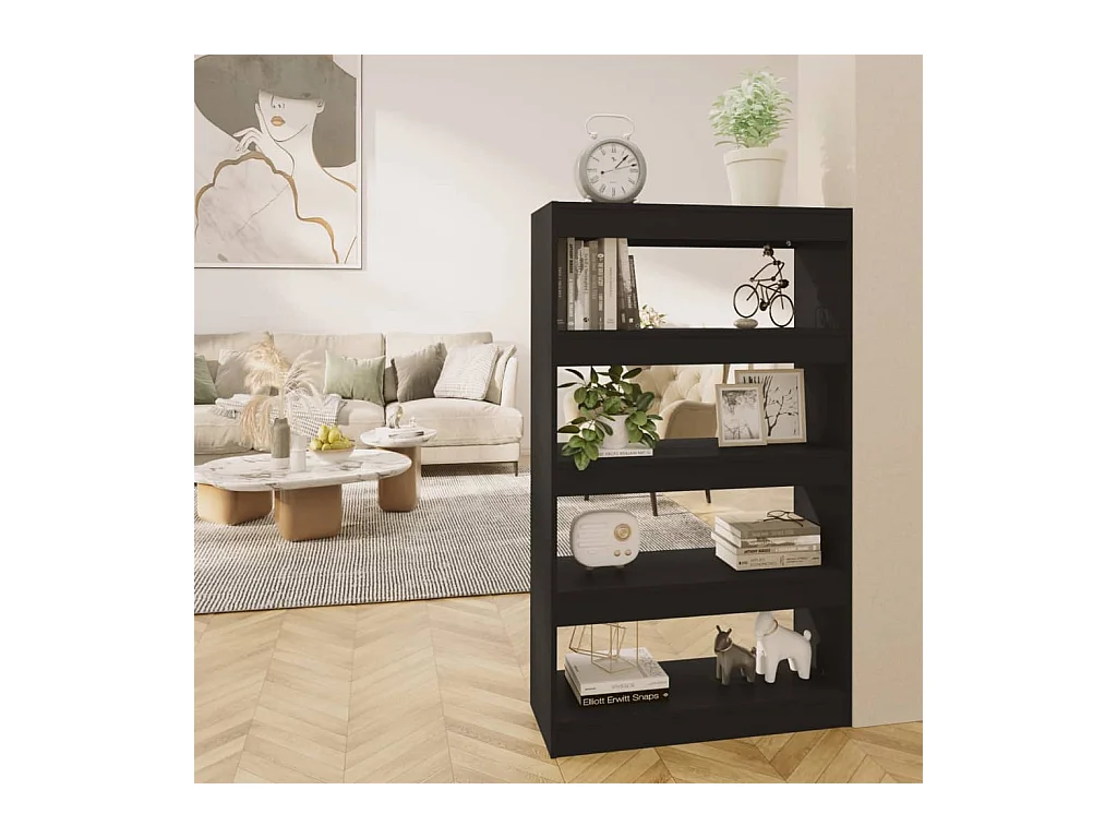 Libreria | Scaffale | Mobile di stoccaggio Divisorio Nero 80x30x135 cm in Truciolato