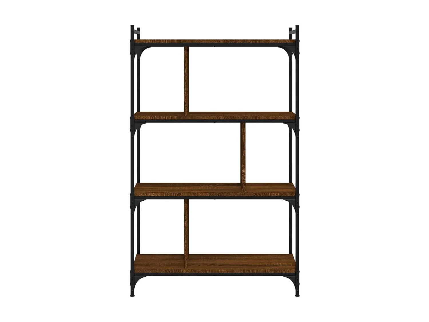 Bibliothèque | Etagère de rangement | Meuble de rangement 4 niveaux chêne brun 76x32x123cm bois d'ingénierie