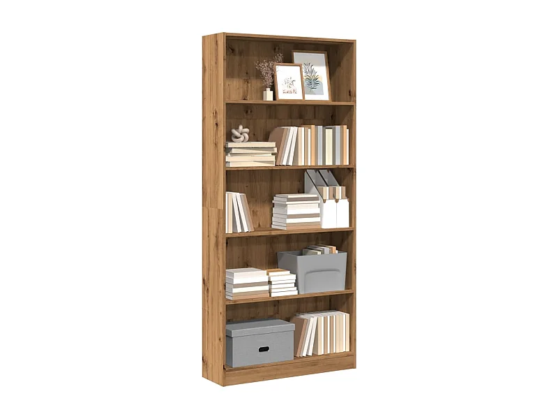 Libreria | Scaffale | Mobile di stoccaggio Rovere Artigianale 80x24x176 cm in Legno Multistrato
