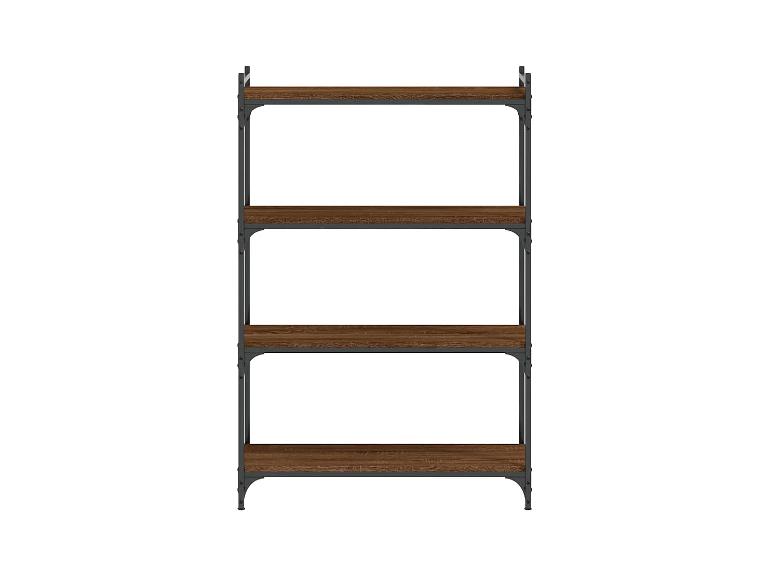 Bibliothèque | Etagère de rangement | Meuble de rangement 4 niveaux chêne marron 80x30x120cm bois ingénierie