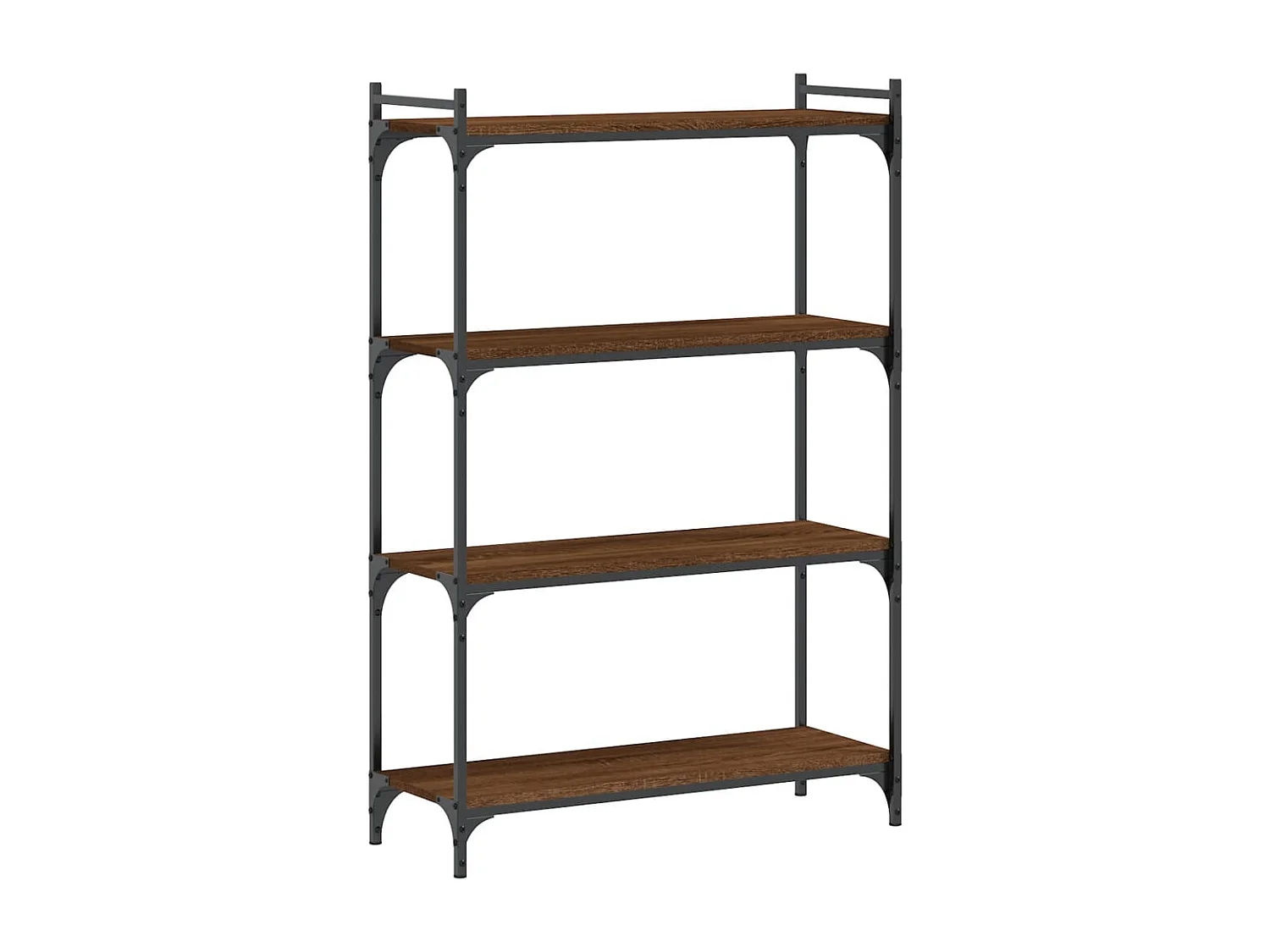 Bibliothèque | Etagère de rangement | Meuble de rangement 4 niveaux chêne marron 80x30x120cm bois ingénierie