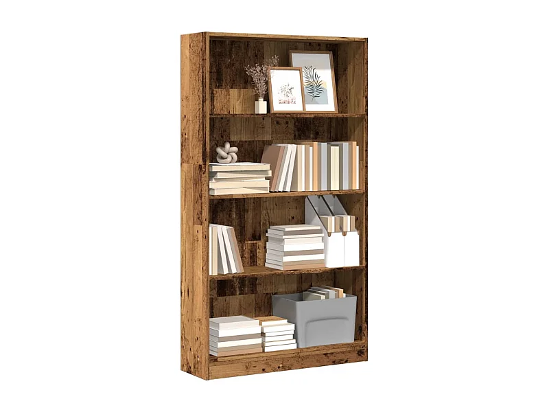 Bibliothèque | Etagère de rangement | Meuble de rangement vieux bois 80x24x143 cm bois d'ingénierie