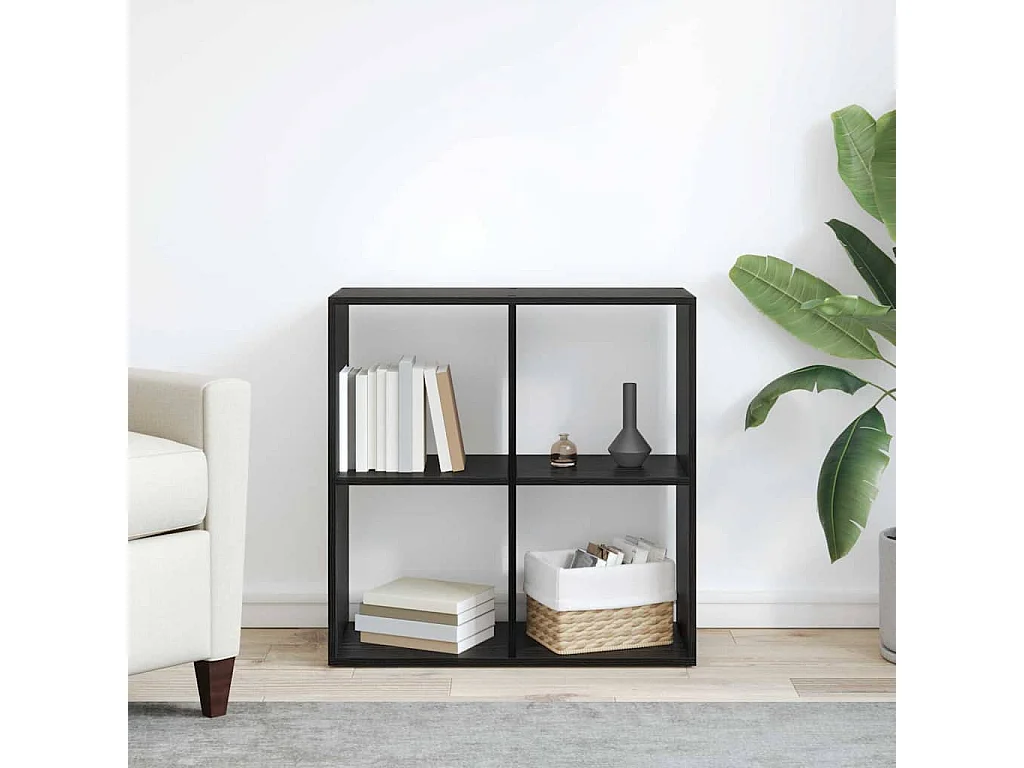 Bibliothèque | Etagère de rangement | Meuble de rangement Chêne noir 69.5 x 29 x 69.5 cm Bois d'ingénierie
