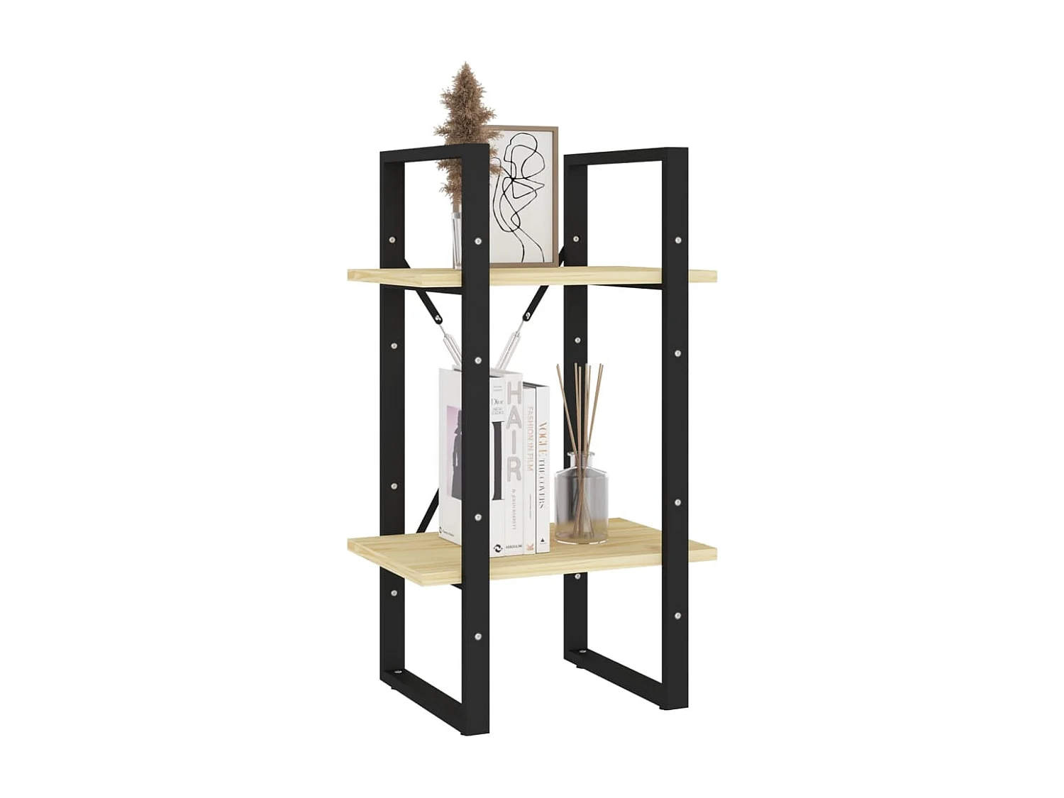 Libreria | Scaffale | Mobile di stoccaggio a 2 Ripiani 40x30x70 cm in Legno Massello di Pino