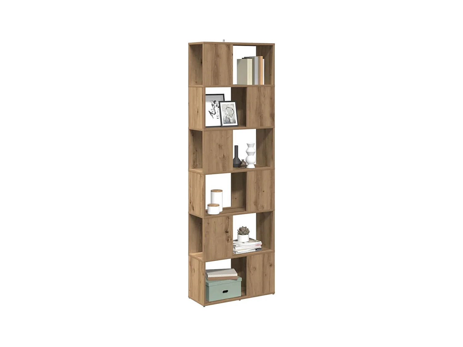 Libreria | Scaffale | Mobile di stoccaggio Divisorio Stanza Rovere Artigianale 60x24x186 cm