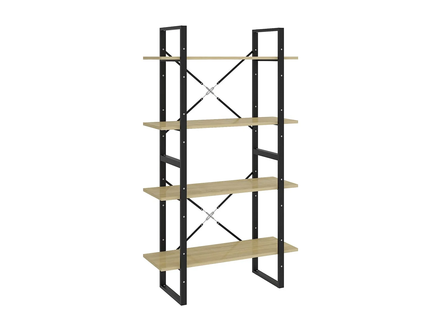 Libreria | Scaffale | Mobile di stoccaggio 4 Ripiani Rovere Sonoma 80x30x140 cm Legno Multistrato