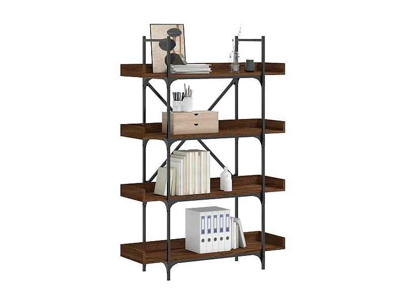 Bibliothèque | Etagère de rangement | Meuble de rangement 4 niveaux chêne marron 100x33x145,5 cm