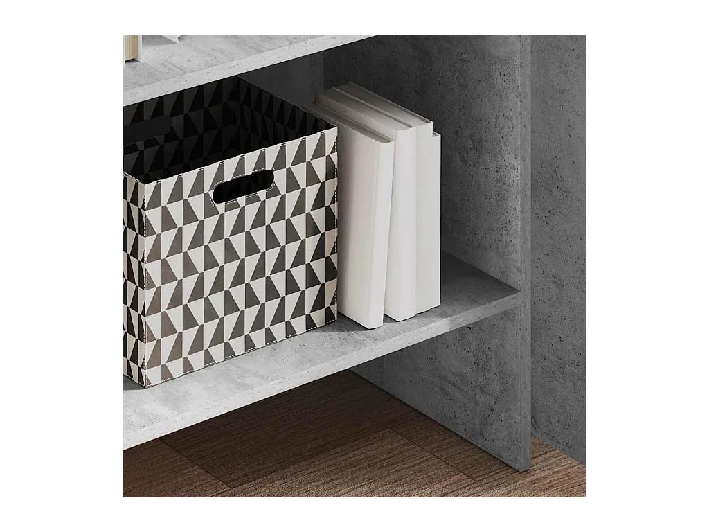Bibliothèque | Etagère de rangement | Meuble de rangement Gris béton 60x35x180 cm Bois d’ingénierie