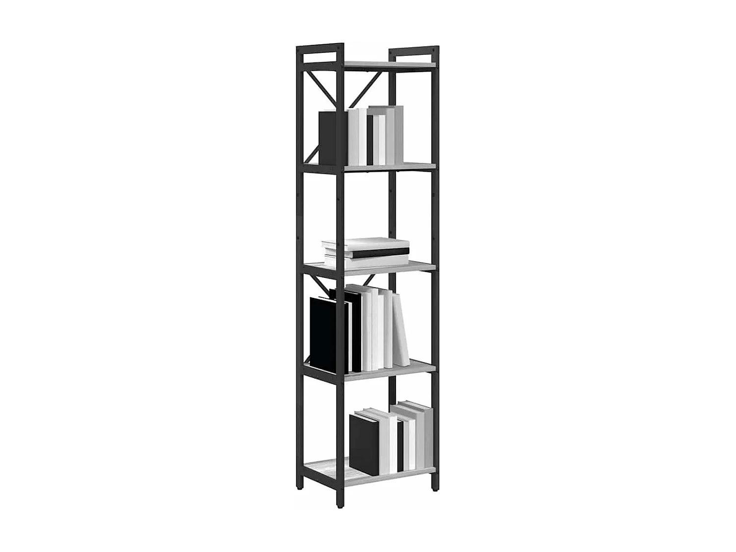 Libreria | Scaffale | Mobile di stoccaggio Grigio sonoma 40 x 30 x 153 cm Legno multistrato