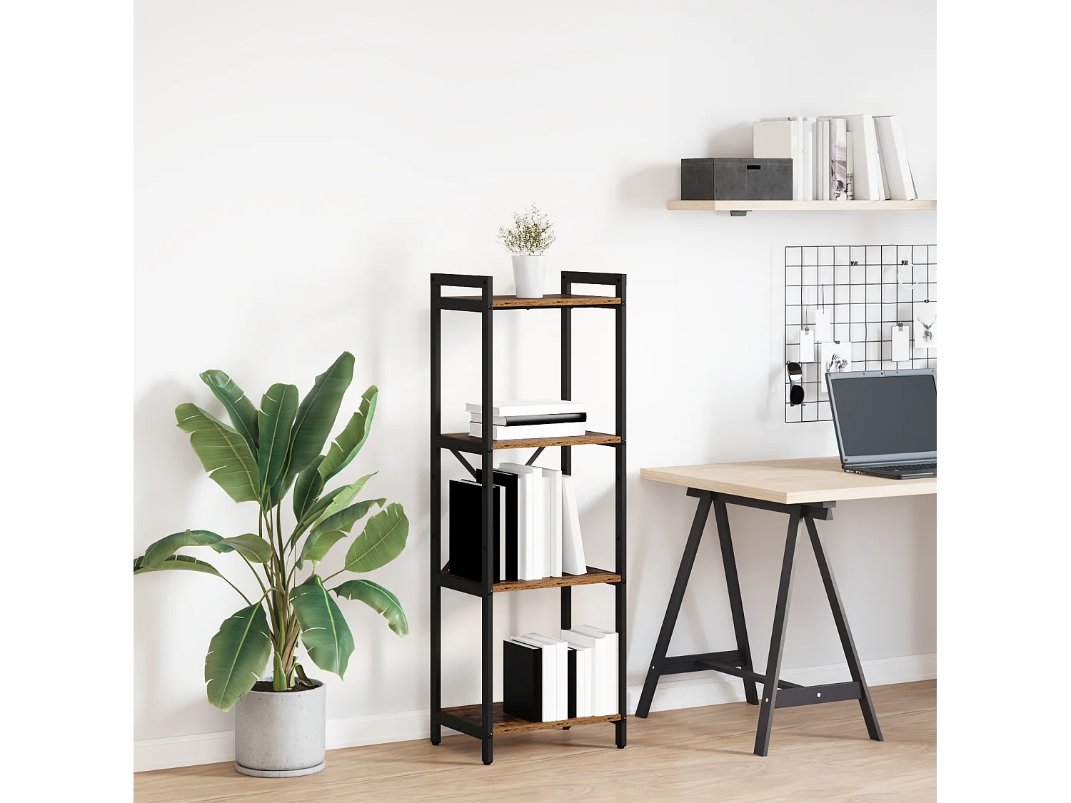 Bibliothèque | Etagère de rangement | Meuble de rangement Bois ancien 40 x 30 x 118 cm Bois massif