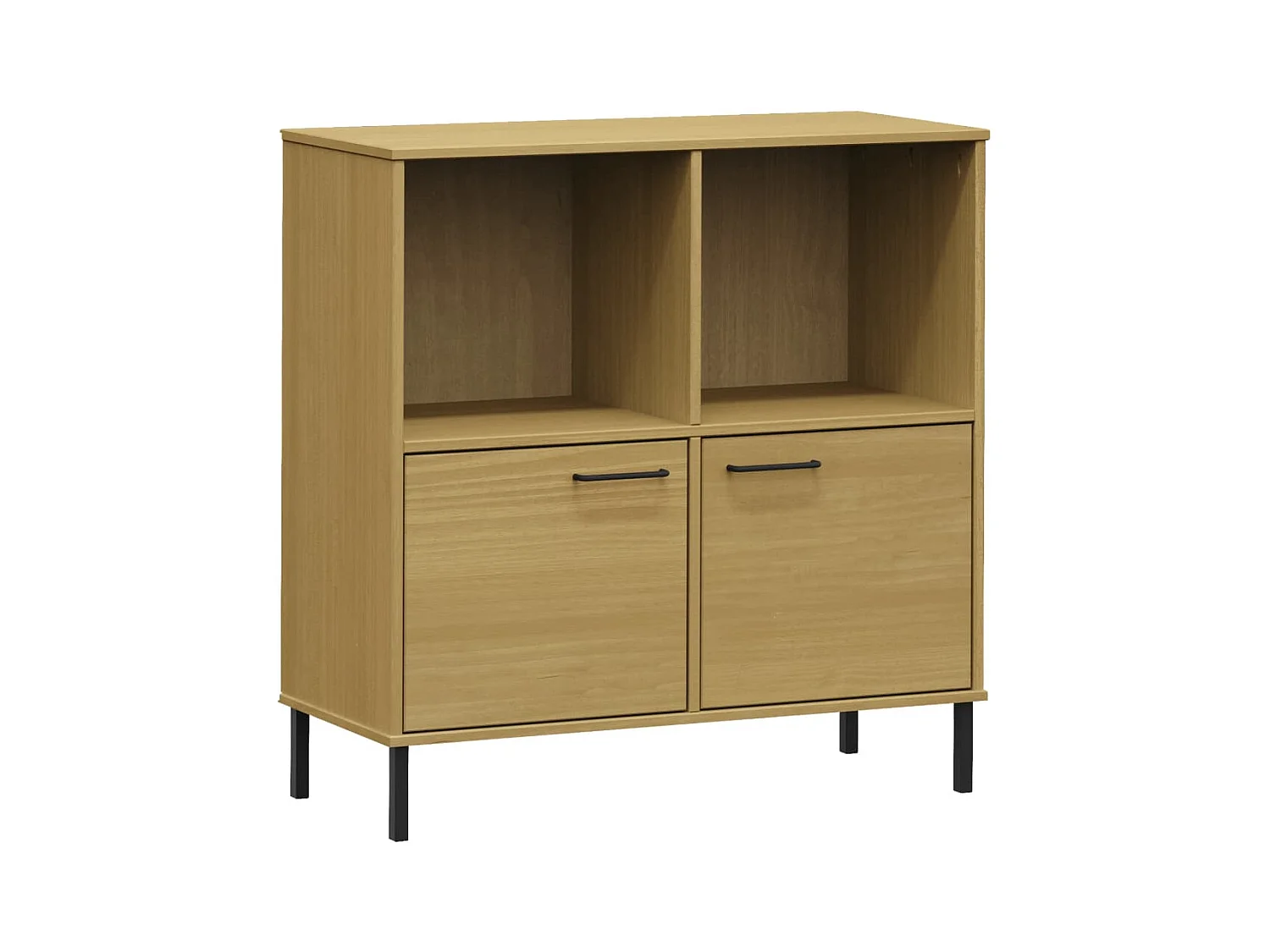 Bibliothèque | Etagère de rangement | Meuble de rangement avec pieds en métal Marron 90x35x90,5 cm Bois OSLO