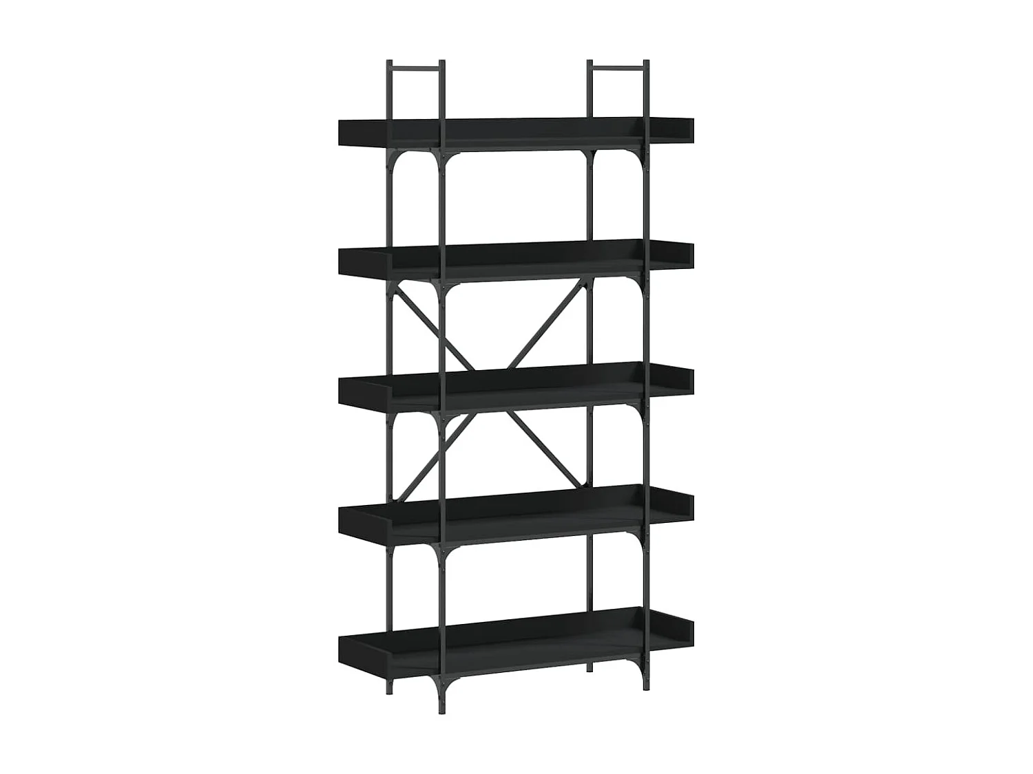 Libreria | Scaffale | Mobile di stoccaggio a 5 Ripiani Nera 100x33x180,5 cm in Legno Multistrato