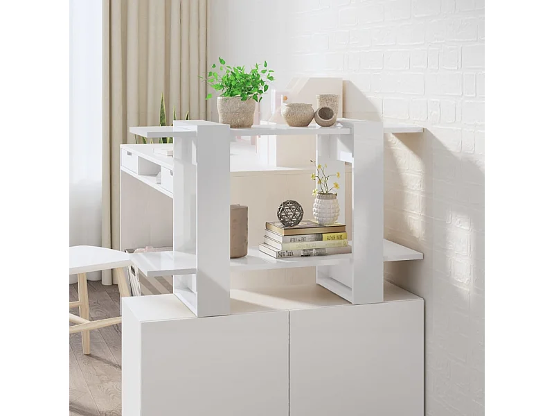 Bibliothèque | Etagère de rangement | Meuble de rangement Blanc brillant 80x30x51 cm