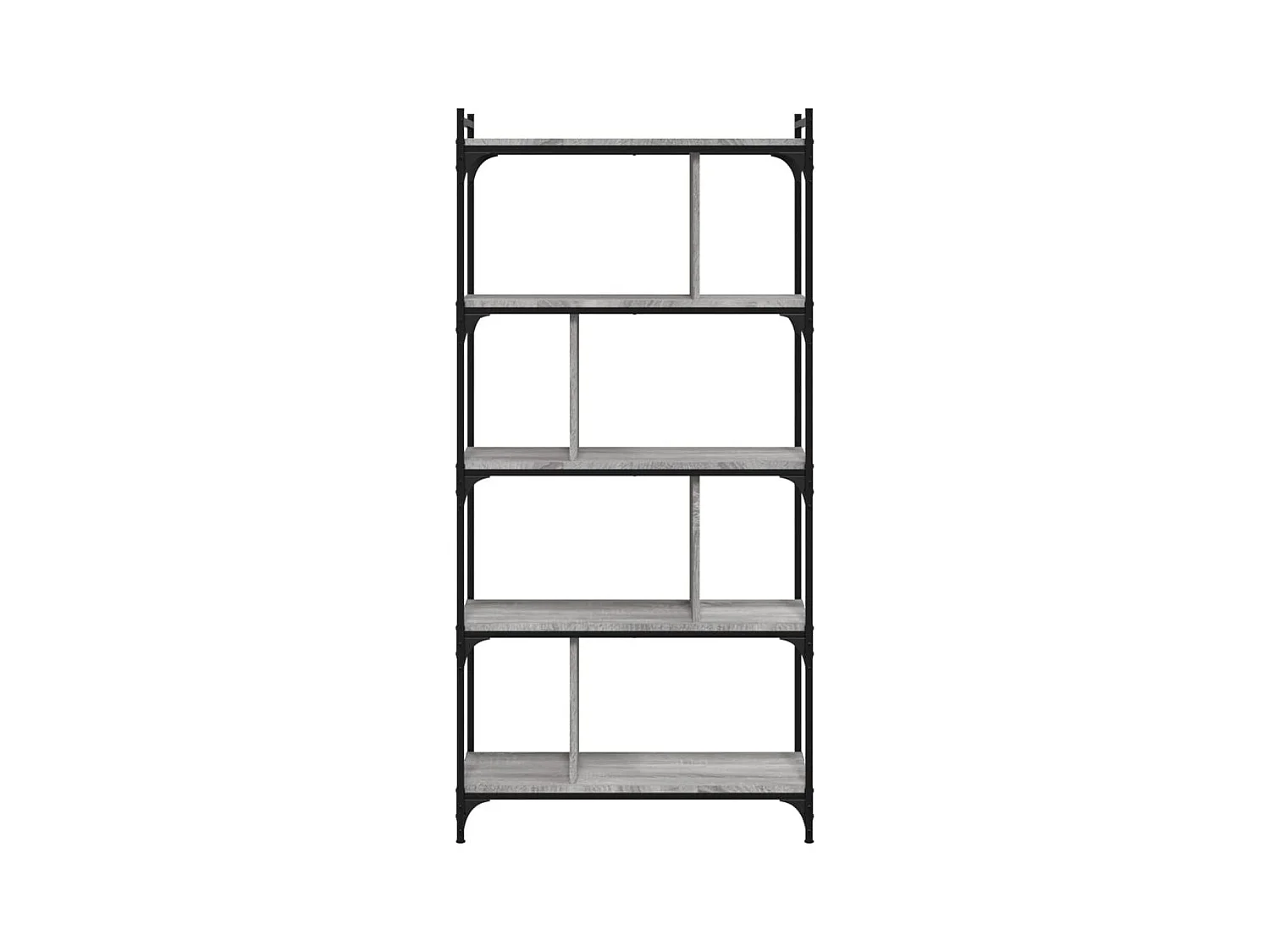 Bibliothèque | Etagère de rangement | Meuble de rangement 5 niveaux sonoma gris 76x32x158 cm