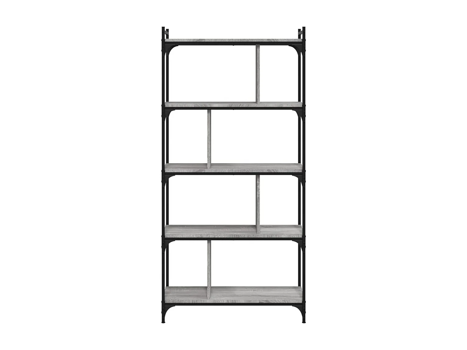 Bibliothèque | Etagère de rangement | Meuble de rangement 5 niveaux sonoma gris 76x32x158 cm