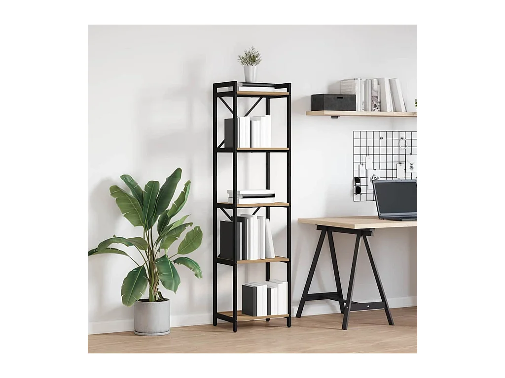 Bibliothèque | Etagère de rangement | Meuble de rangement chêne artisanal 40 x 30 x 153 cm Bois d'ingénierie