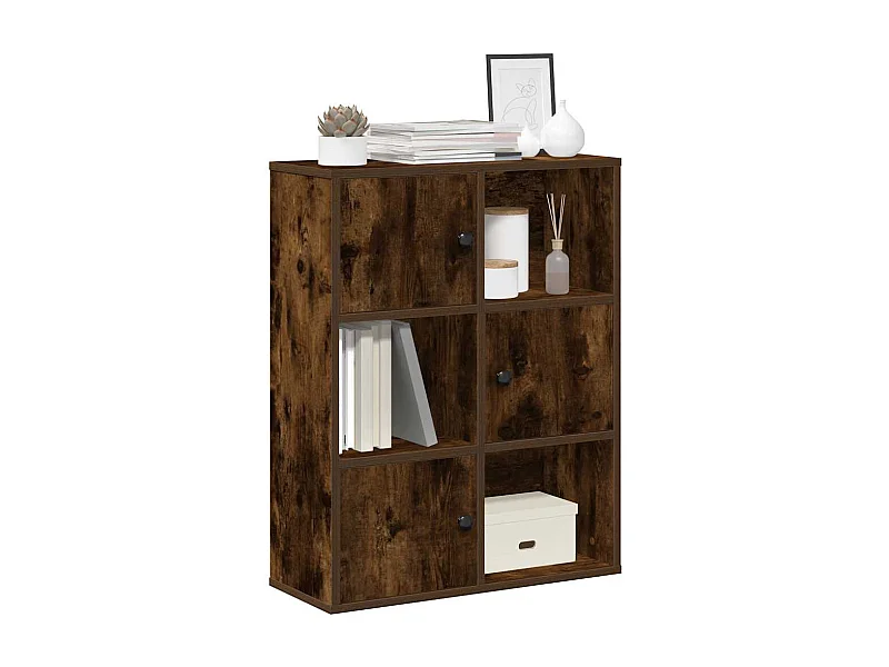 Bibliothèque | Etagère de rangement | Meuble de rangement chêne fumé 60x24x76,5 cm bois d'ingénierie
