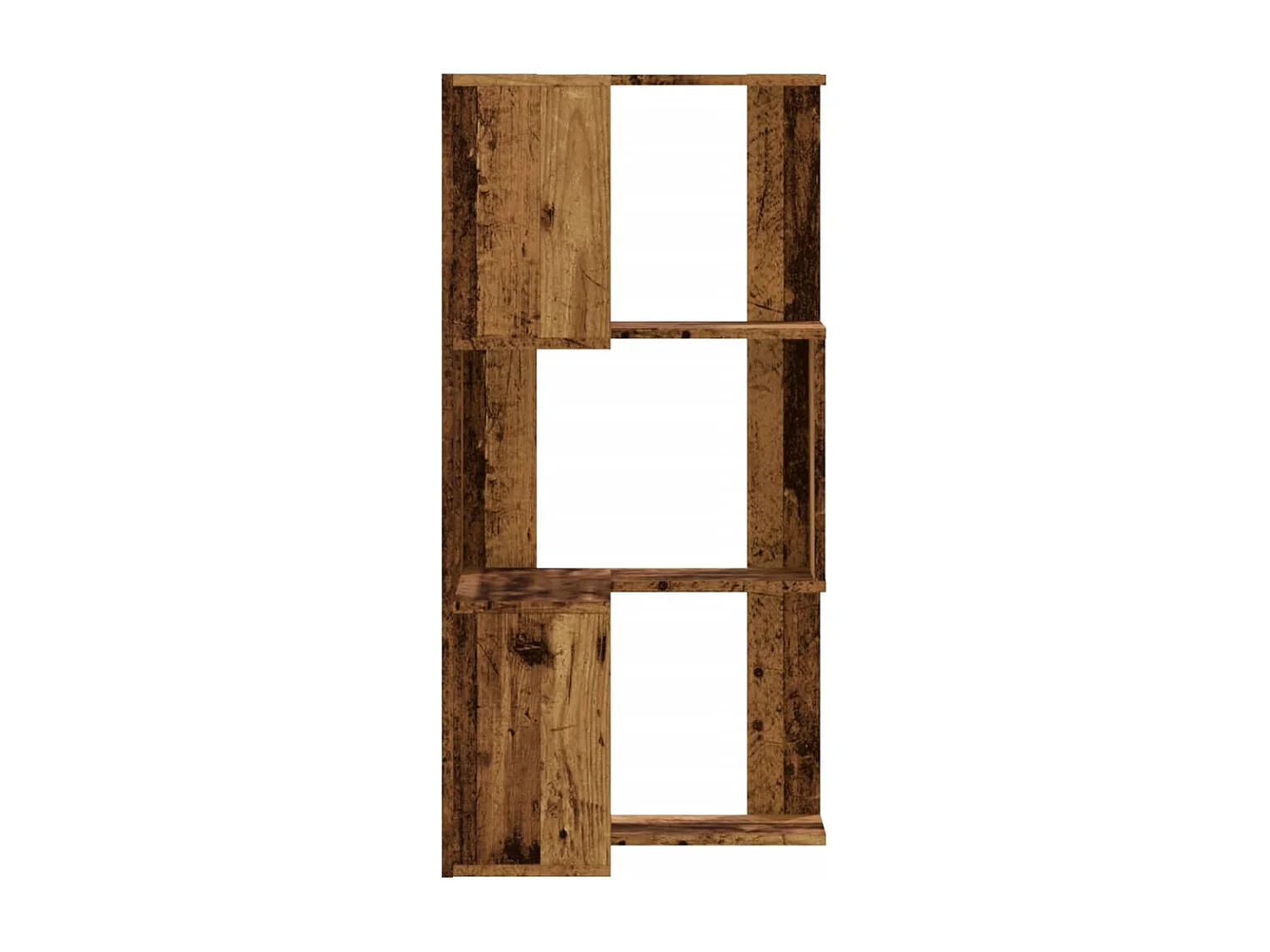 Bibliothèque d'angle | Etagère de rangement | Meuble de rangement à 3 niveaux vieux bois bois d'ingénierie