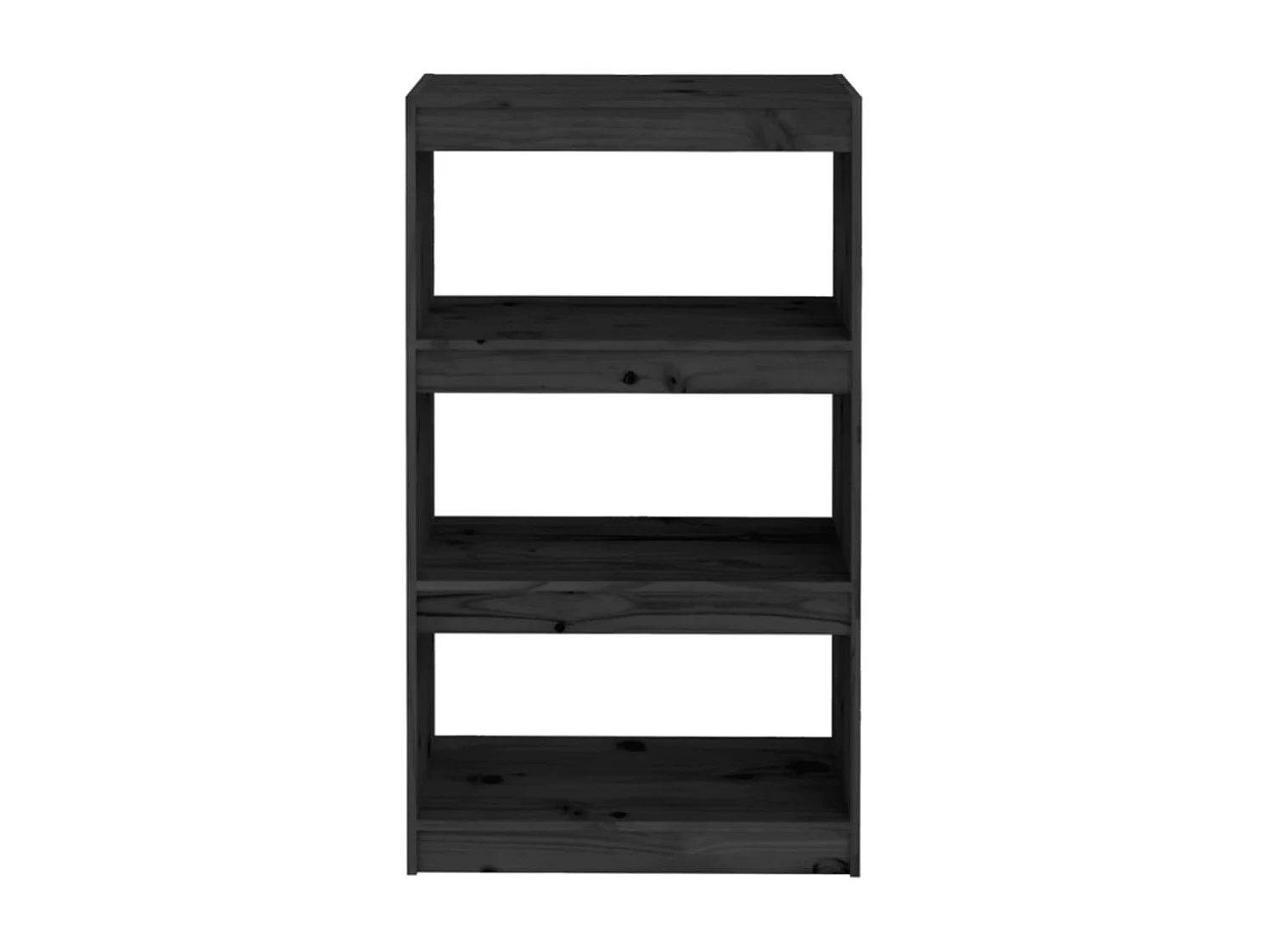 Libreria | Scaffale | Mobile di stoccaggio Divisorio Nero 60x30x103,5cm in Legno Massello di Pino