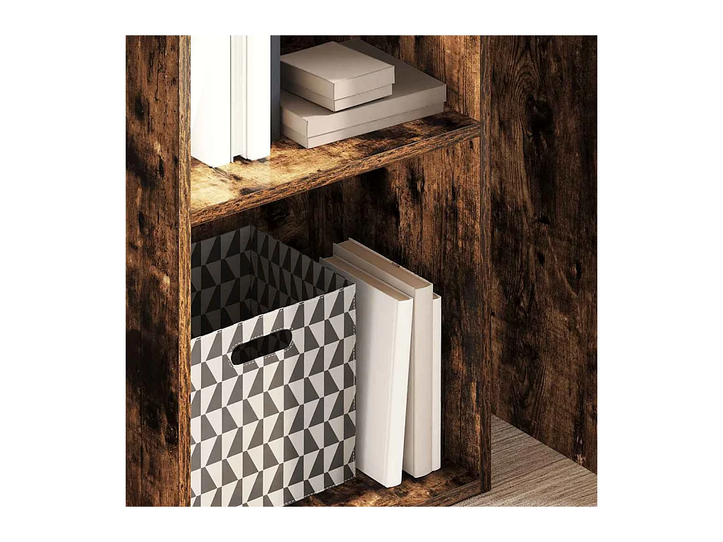 Bibliothèque | Etagère de rangement | Meuble de rangement chêne fumé 40x30x152 cm bois d'ingénierie