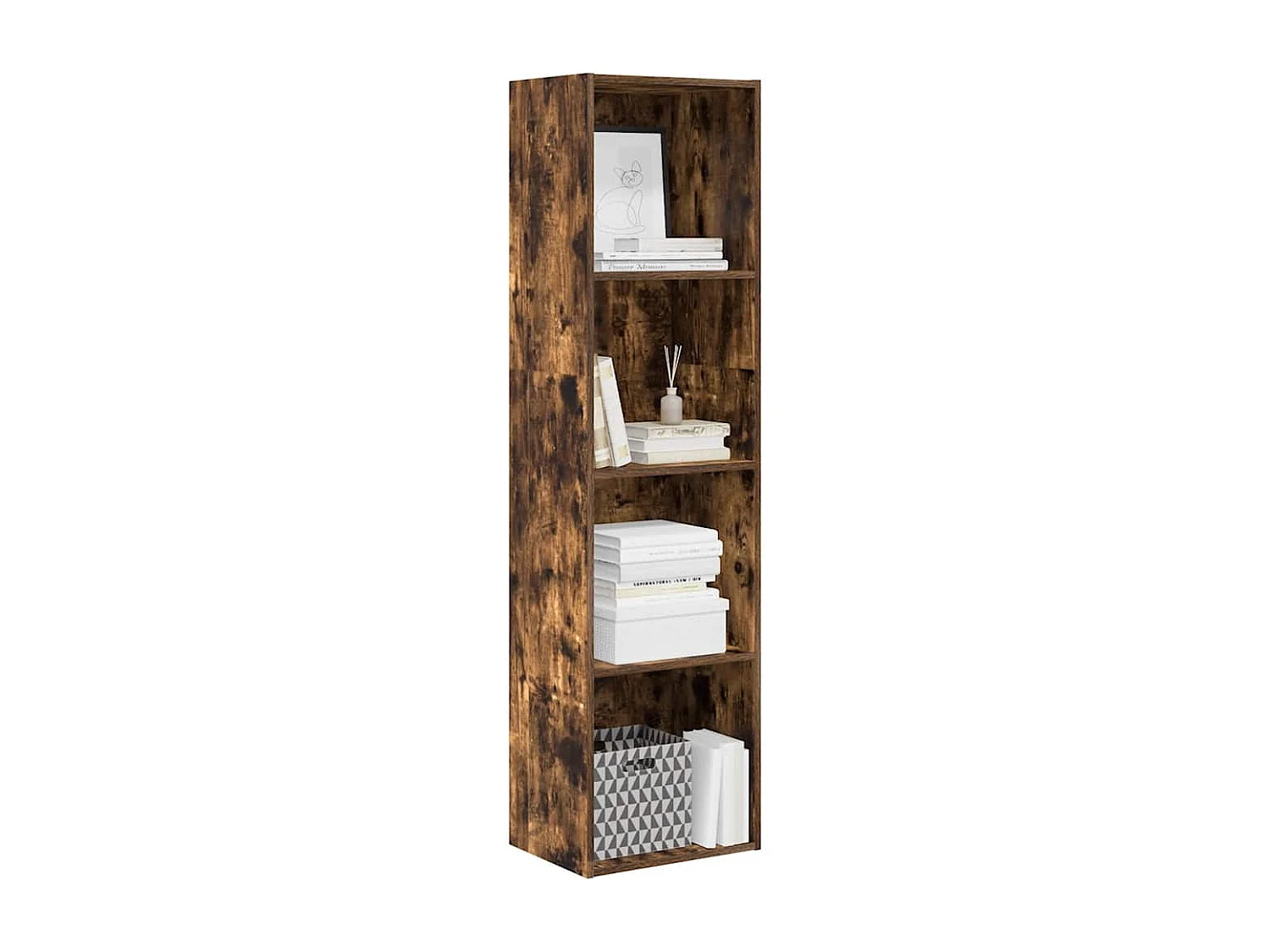 Bibliothèque | Etagère de rangement | Meuble de rangement chêne fumé 40x30x152 cm bois d'ingénierie