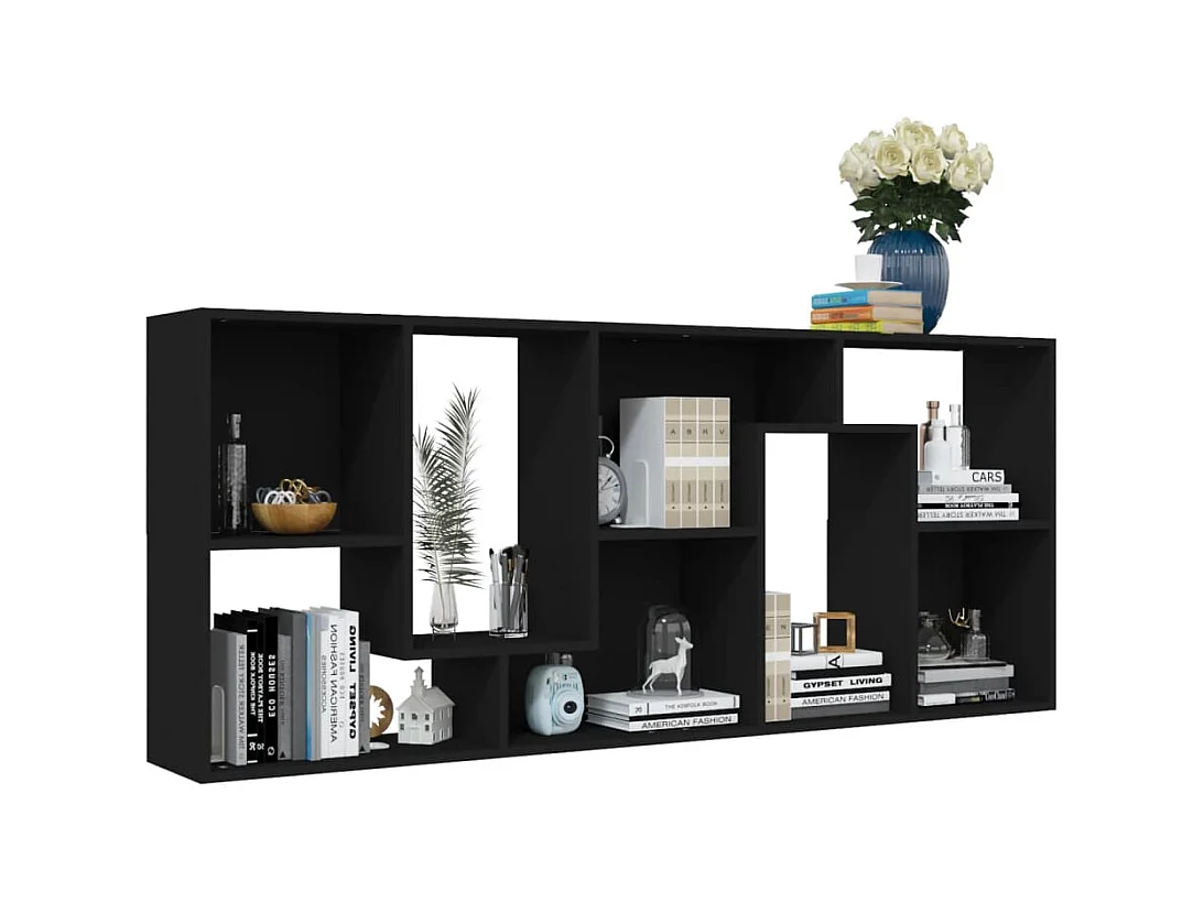 Libreria | Scaffale | Mobile di stoccaggio Nera 67x24x161 cm in Legno Multistrato