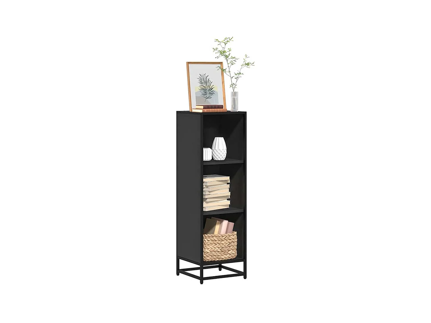 Bibliothèque | Etagère de rangement | Meuble de rangement noir 33,5x33x107,5 cm bois d'ingénierie