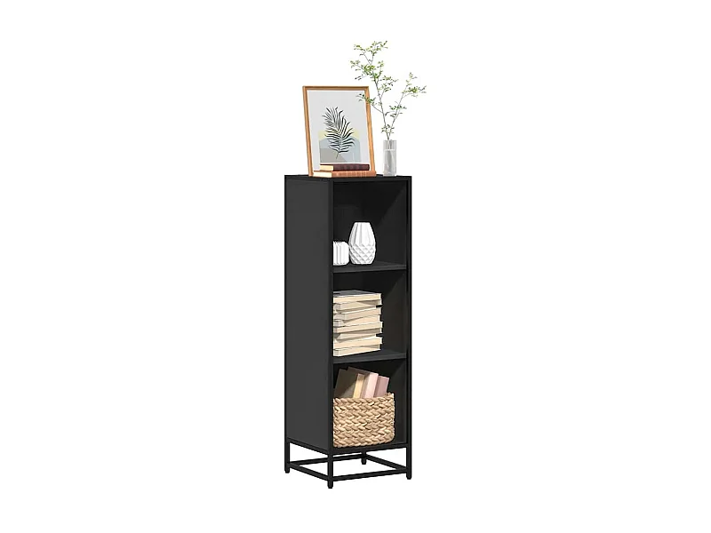 Bibliothèque | Etagère de rangement | Meuble de rangement noir 33,5x33x107,5 cm bois d'ingénierie