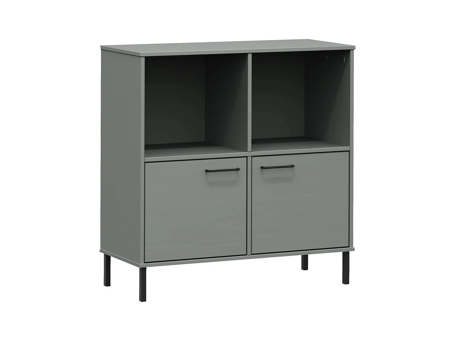 Bibliothèque | Etagère de rangement | Meuble de rangement avec pieds en métal Gris 90x35x90,5 cm Bois OSLO