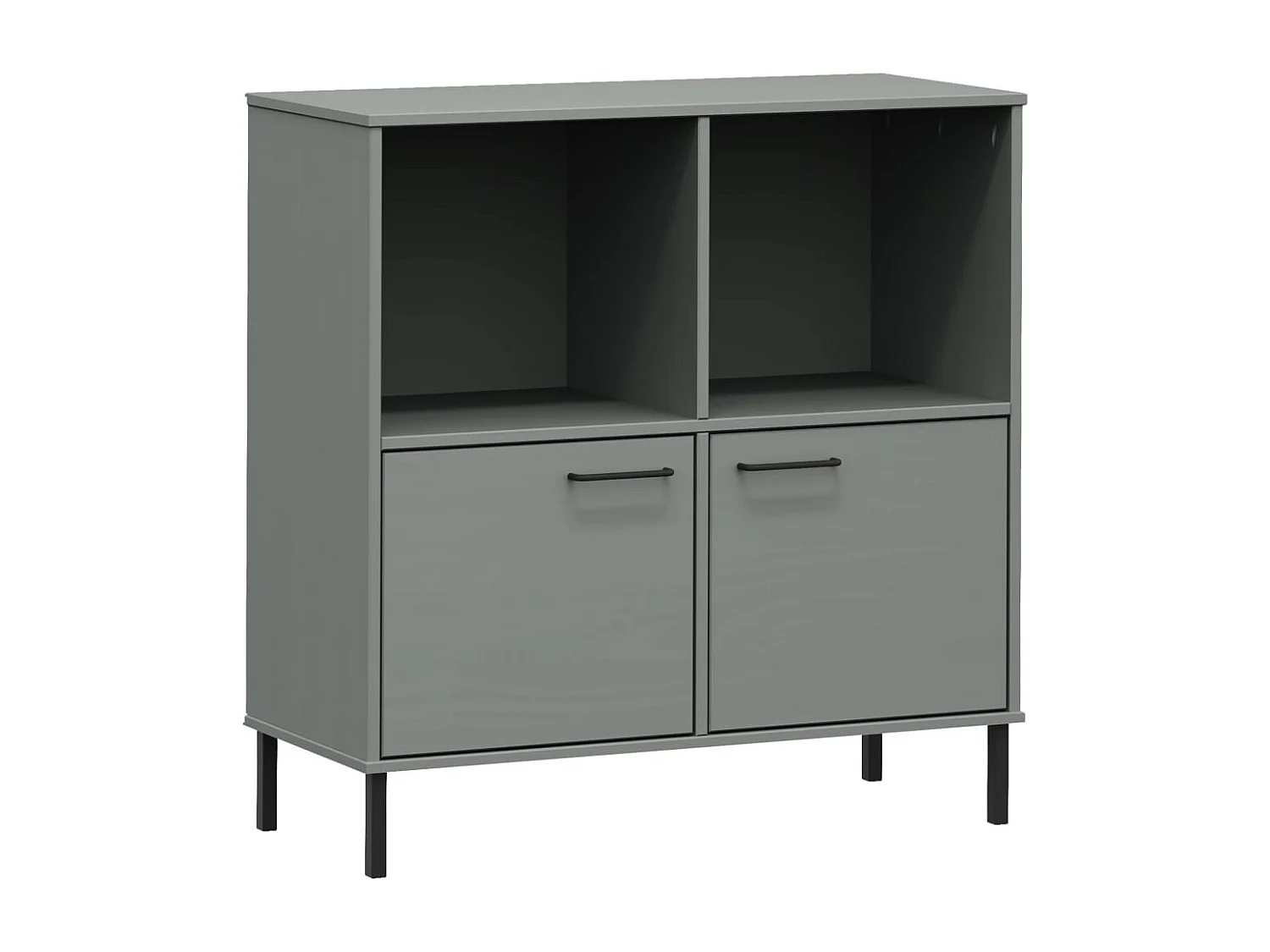 Bibliothèque | Etagère de rangement | Meuble de rangement avec pieds en métal Gris 90x35x90,5 cm Bois OSLO