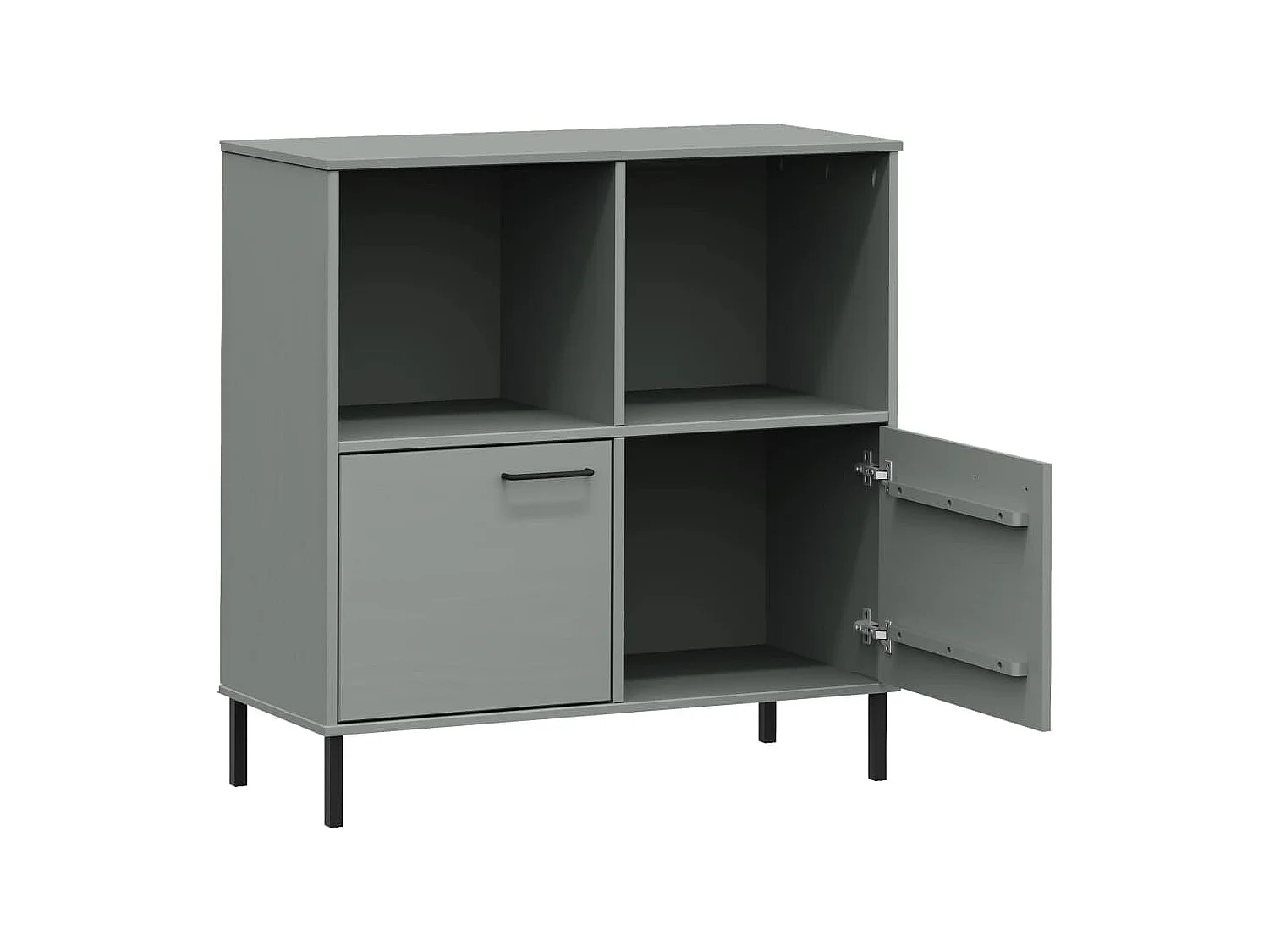 Bibliothèque | Etagère de rangement | Meuble de rangement avec pieds en métal Gris 90x35x90,5 cm Bois OSLO