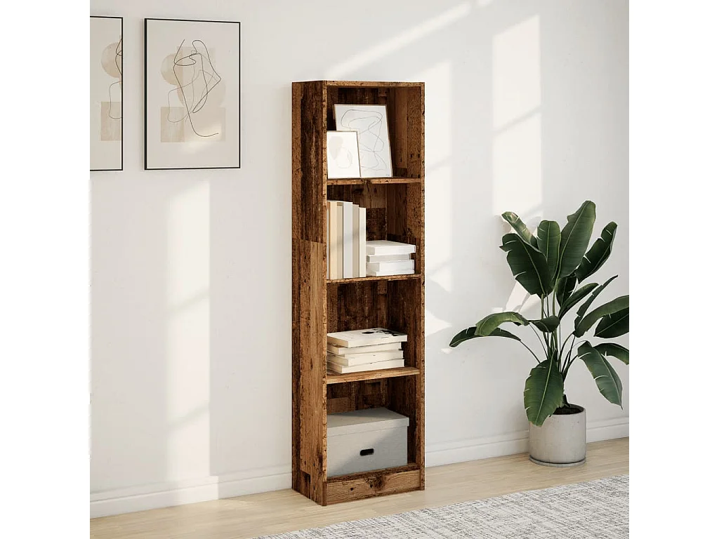 Libreria | Scaffale | Mobile di stoccaggio Legno Antico 40x24x143 cm in Truciolato