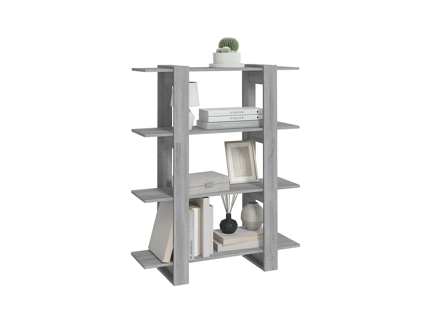 Bibliothèque | Etagère de rangement | Meuble de rangement Sonoma gris 100x30x123,5 cm