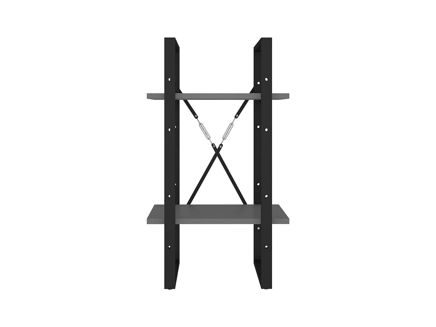 Bibliothèque | Etagère de rangement | Meuble de rangement à 2 niveaux gris 40x30x70 cm bois d'ingénierie