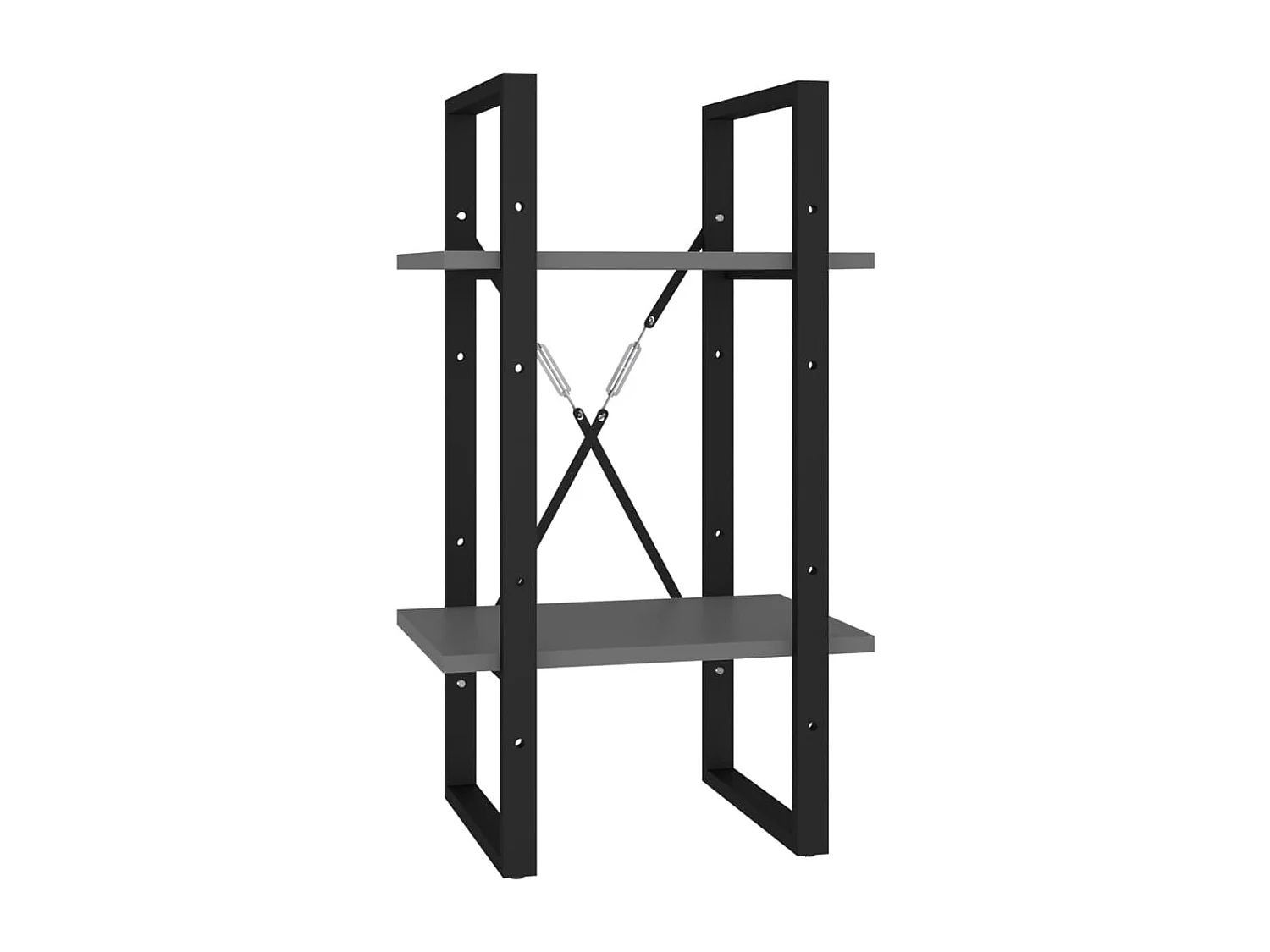 Libreria | Scaffale | Mobile di stoccaggio a 2 Ripiani Grigia 40x30x70 cm in Legno Multistrato