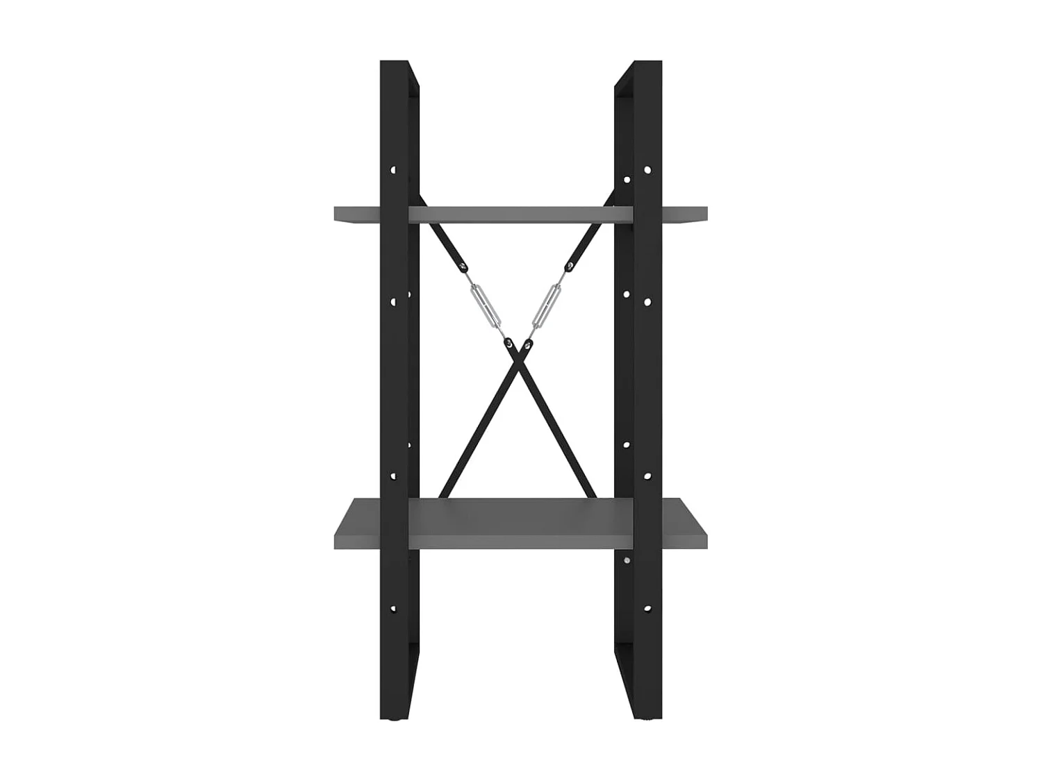 Libreria | Scaffale | Mobile di stoccaggio a 2 Ripiani Grigia 40x30x70 cm in Legno Multistrato